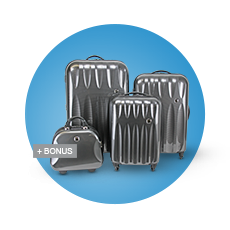 Swiss Gear Valletta Lightweight 4x4 Wheel Drive + BONUS Beauty Case($160 RRP) -  Charcoal