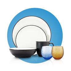 Noritake Colourwave Graphite 16 Piece Dinner Setting with Italian Tumbler Set